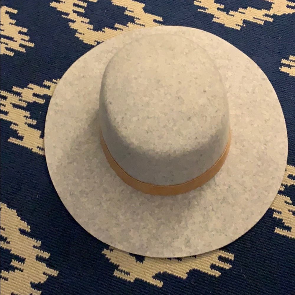 Gray Felt Boater Hat
